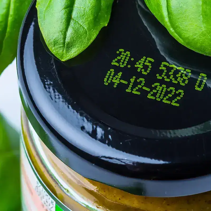 CIJ coding on food packaging