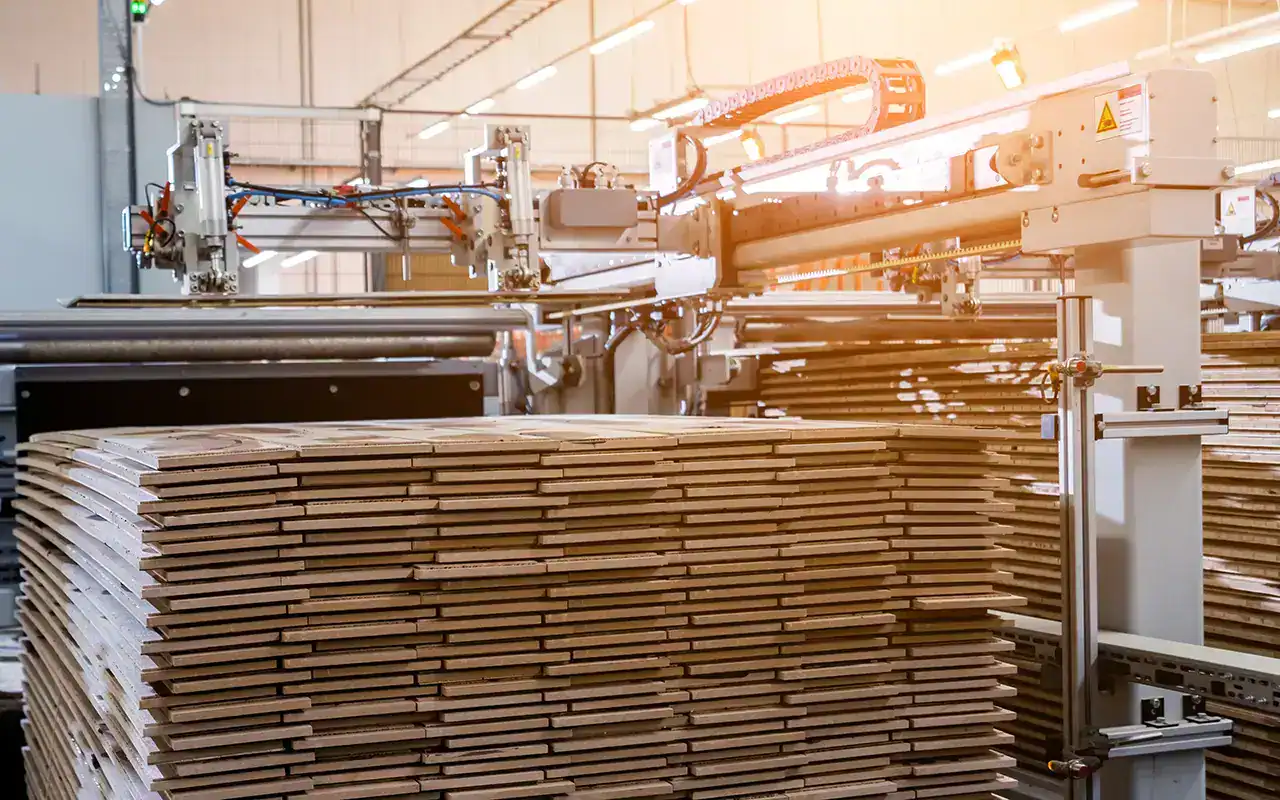 Production line marking on wood panels